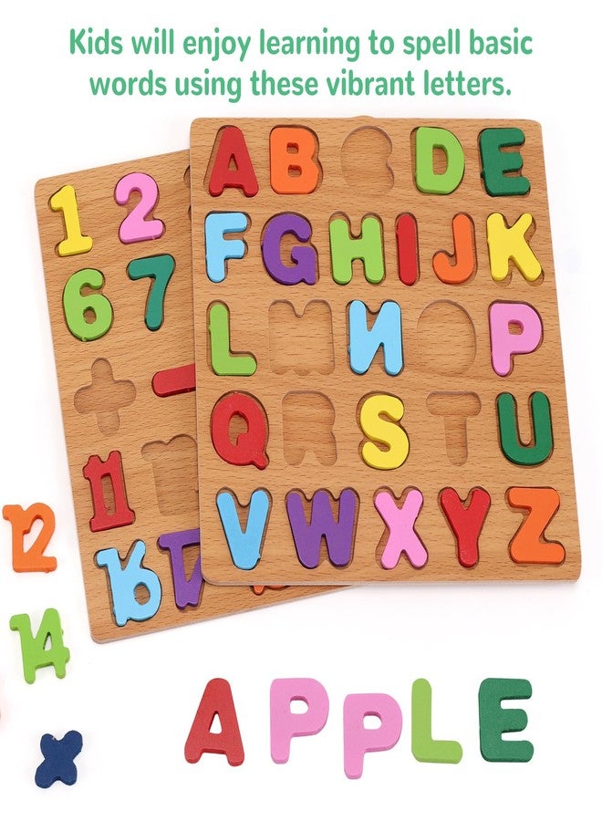 NASHRIO Alphabet Wooden Puzzles for Toddlers 3-5, Pack of 3 ABC, Number and Shape Puzzle, Preschool Educational Learning Toys with Puzzle Board & Letter Blocks for Girls Boys Ages 3 4 5 Years Old - Image 4